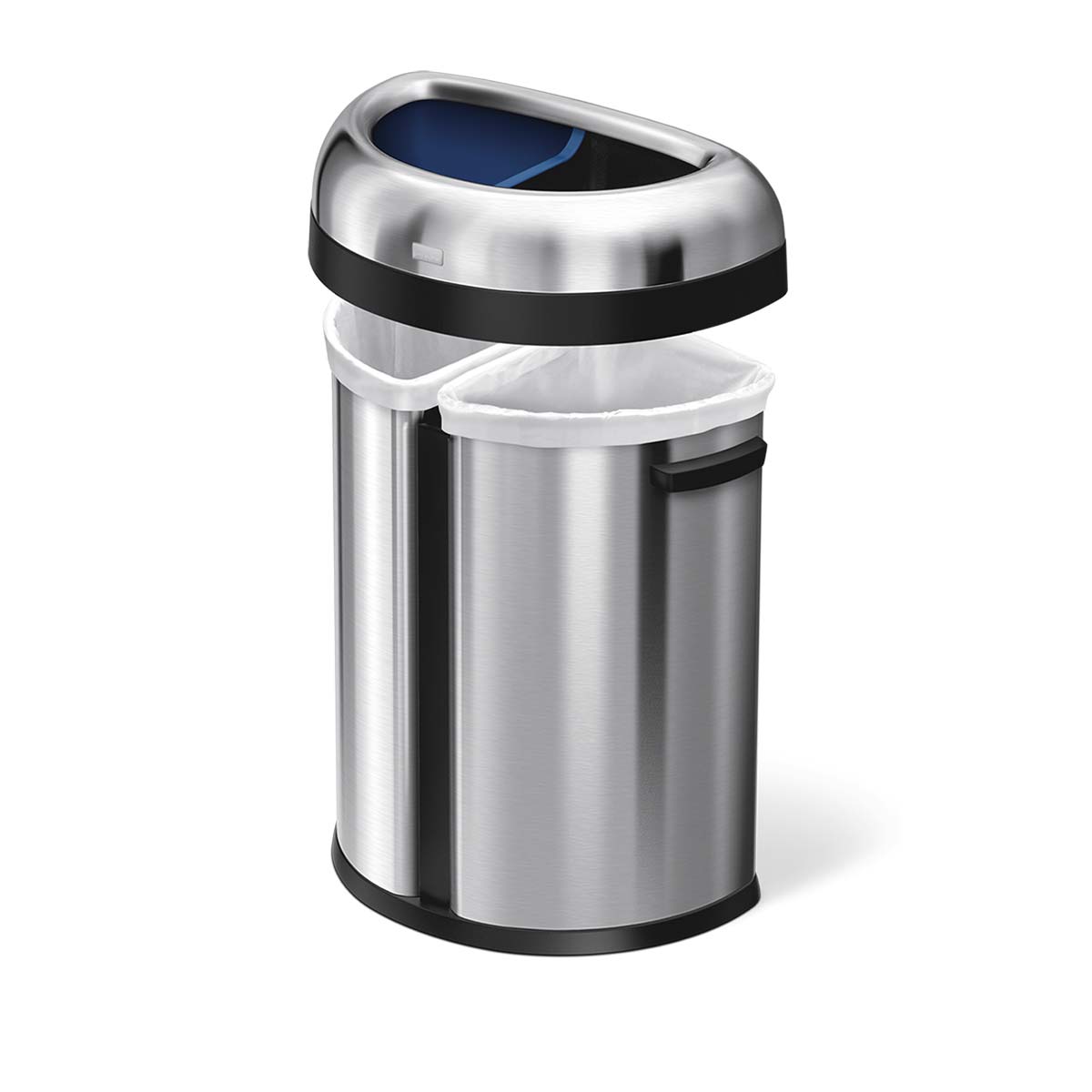 66L Dual Compartment Semi-Round Open Can