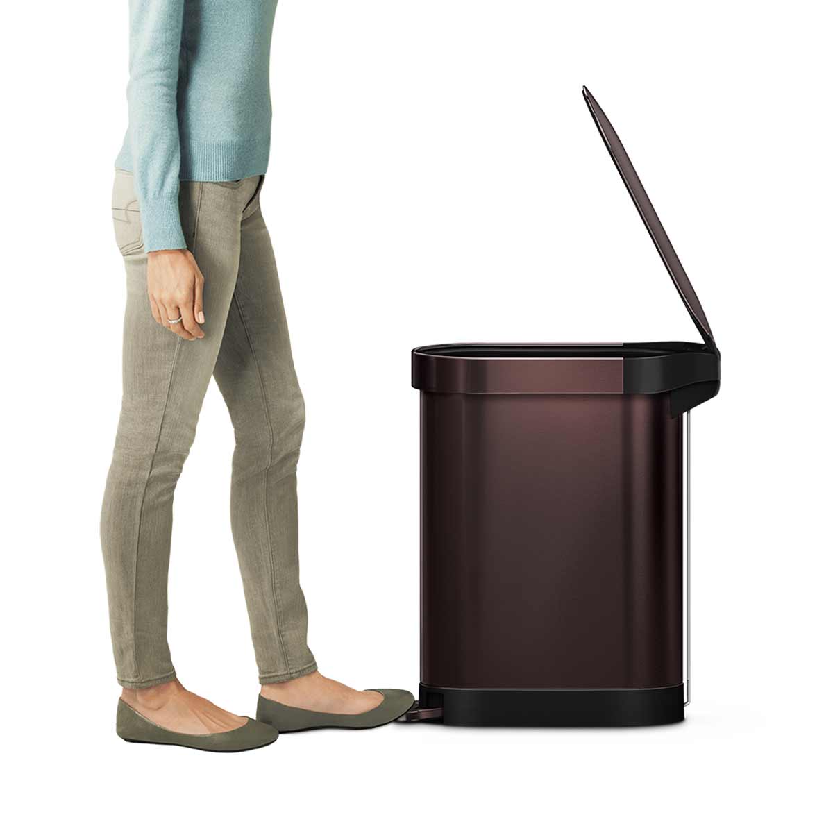 45L Slim Step Can with Liner Rim