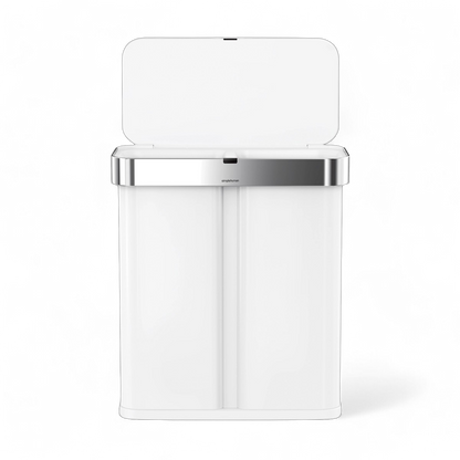 58L Dual Compartment Rectangular Sensor Can with Voice and Motion Control